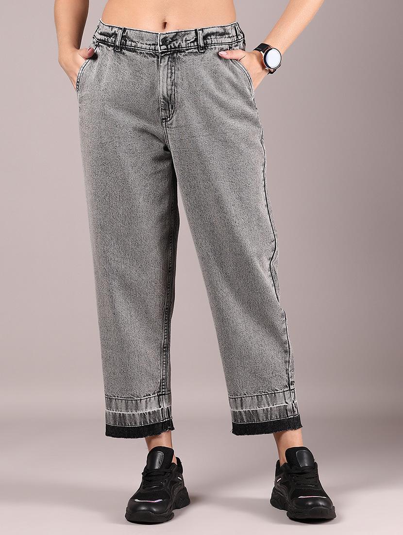 women grey solid mid rise mom fit jean - 21873317 -  Zoom Image - 0
