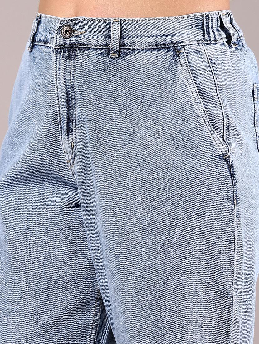 women solid high rise straight fit jean - 21873318 - Standard Image - 2