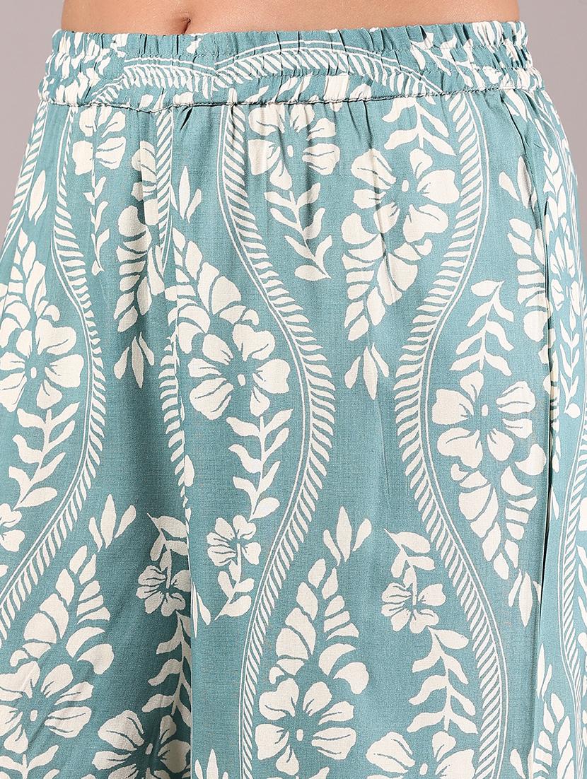 women printed mid rise flared palazzo - 21873319 - Standard Image - 2