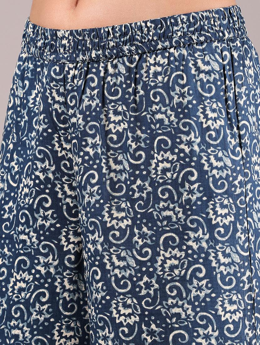 women printed mid rise flared palazzo - 21873320 - Standard Image - 2