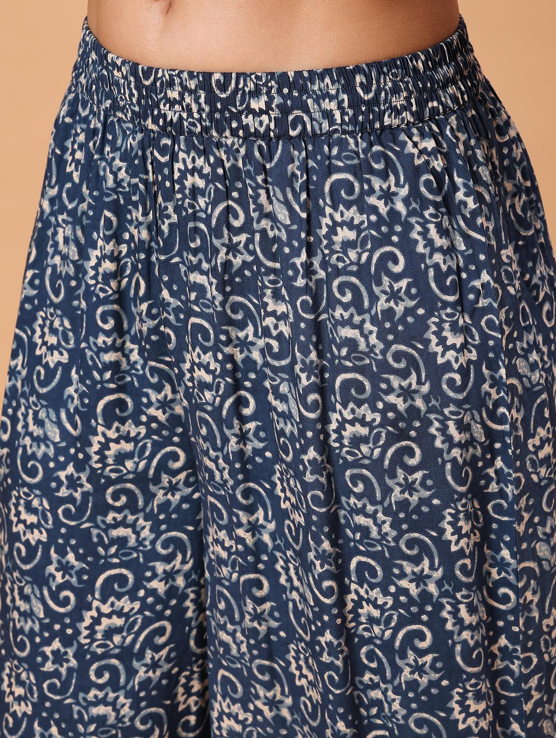 women printed mid rise flared palazzo - 21873320 - Standard Image - 2
