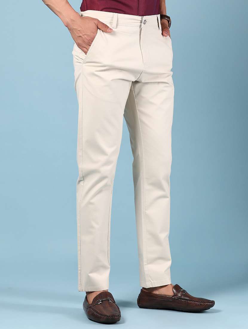 men solid md rise casual chinos  - 21873364 -  Standard Image - 2