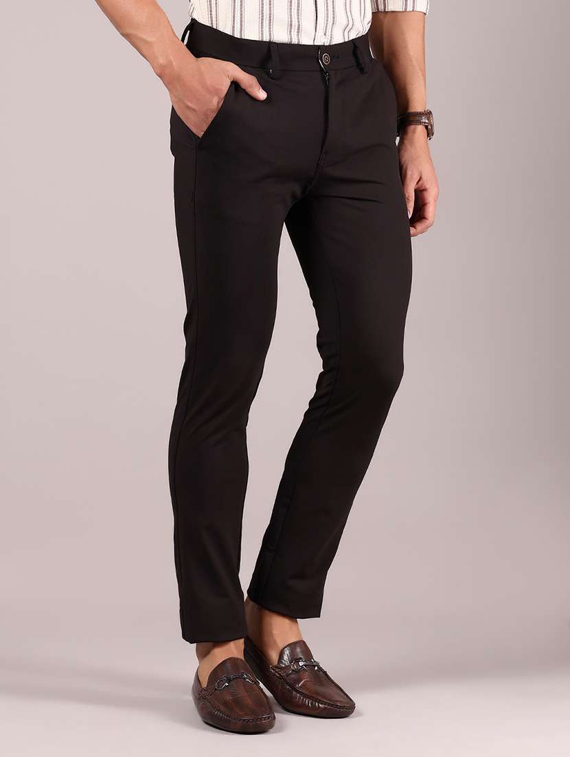 men solid md rise casual chinos - 21873387 - Standard Image - 2