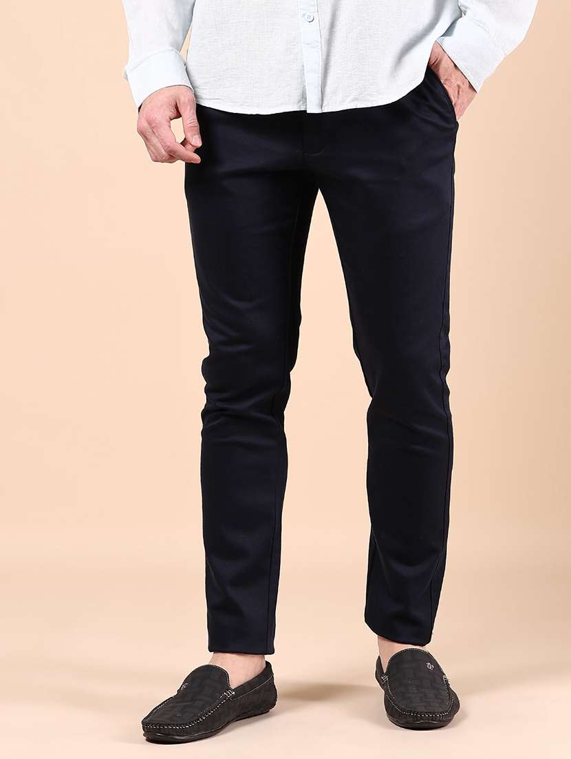men solid md rise casual chinos - 21873388 - Standard Image - 2