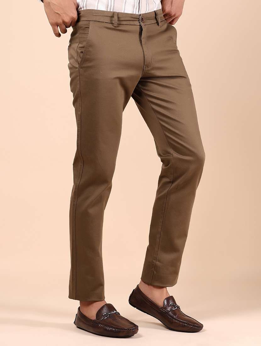 men solid md rise casual chinos  - 21873392 -  Standard Image - 2