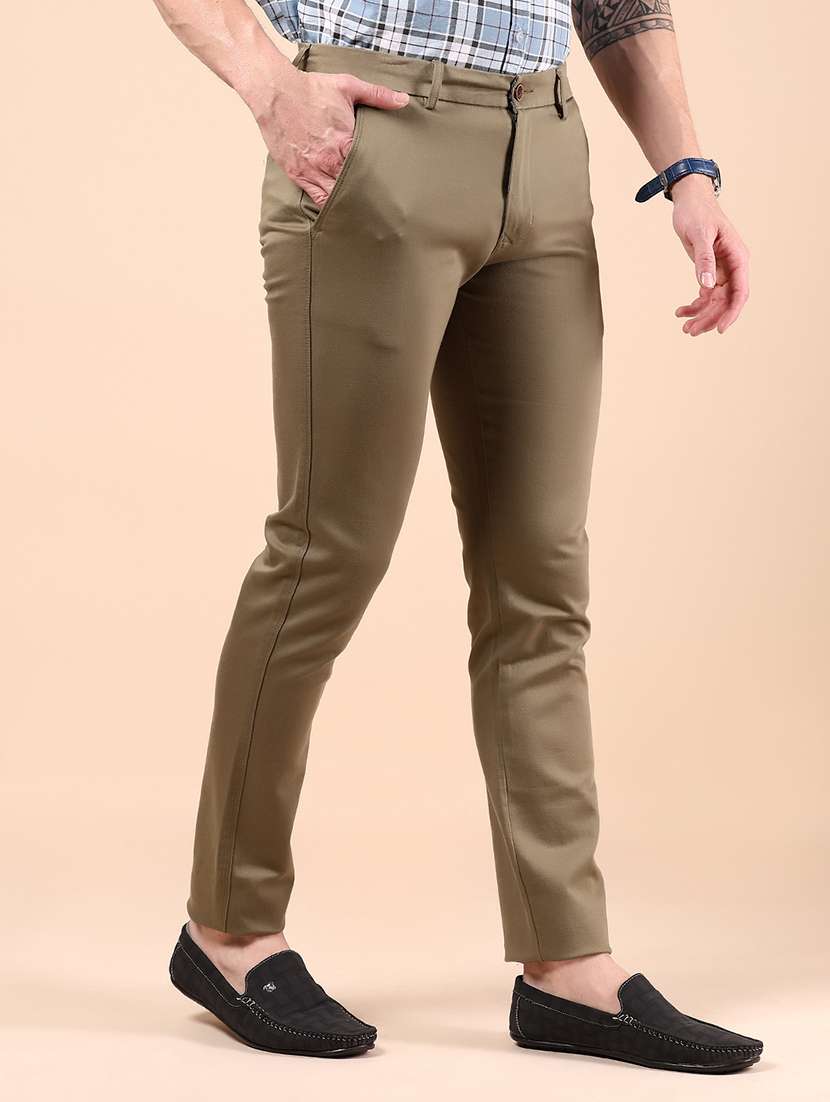 men solid md rise casual chinos  - 21873393 -  Standard Image - 2