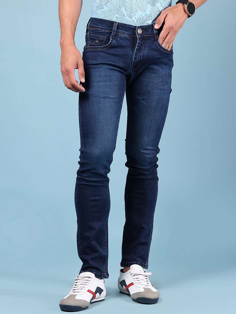 men solid mid rise skinny fit jean