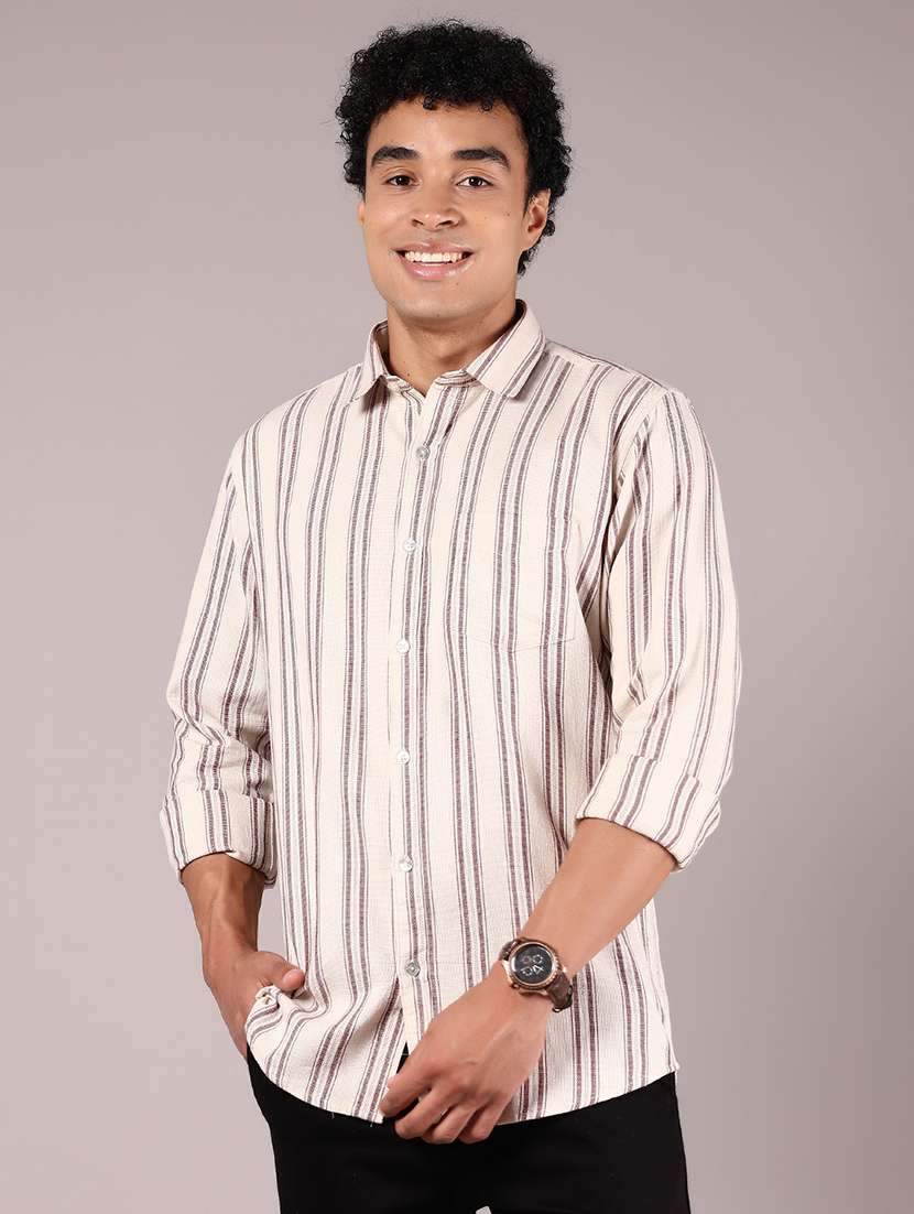 men striped long sleeve regular fit casual shirt - 21873438 -  Standard Image - 2