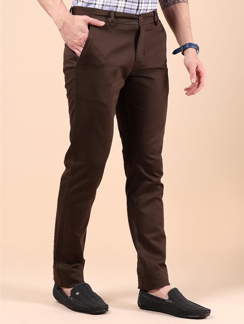 men solid md rise casual chinos - 21873441 - Standard Image - 2