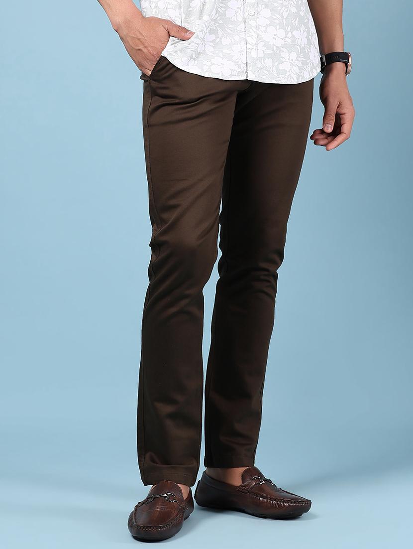 men solid md rise casual chinos - 21873442 - Standard Image - 2