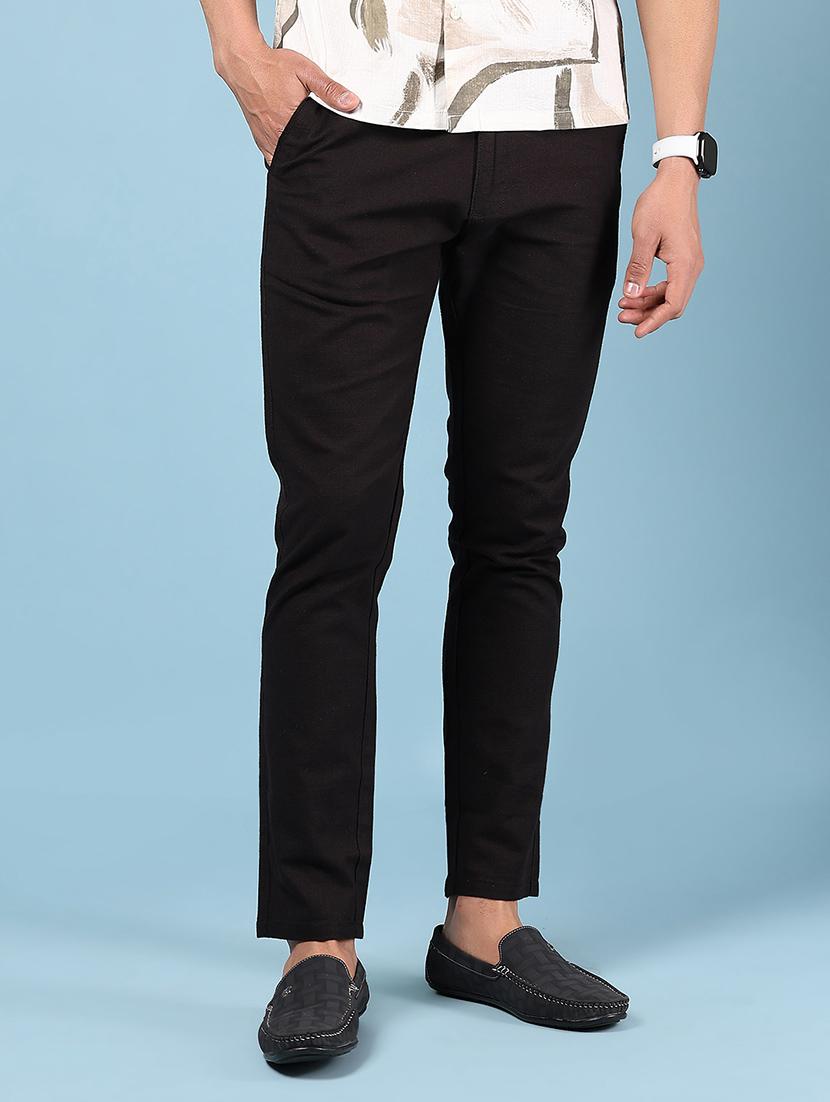 men solid md rise casual chinos - 21873486 - Standard Image - 2