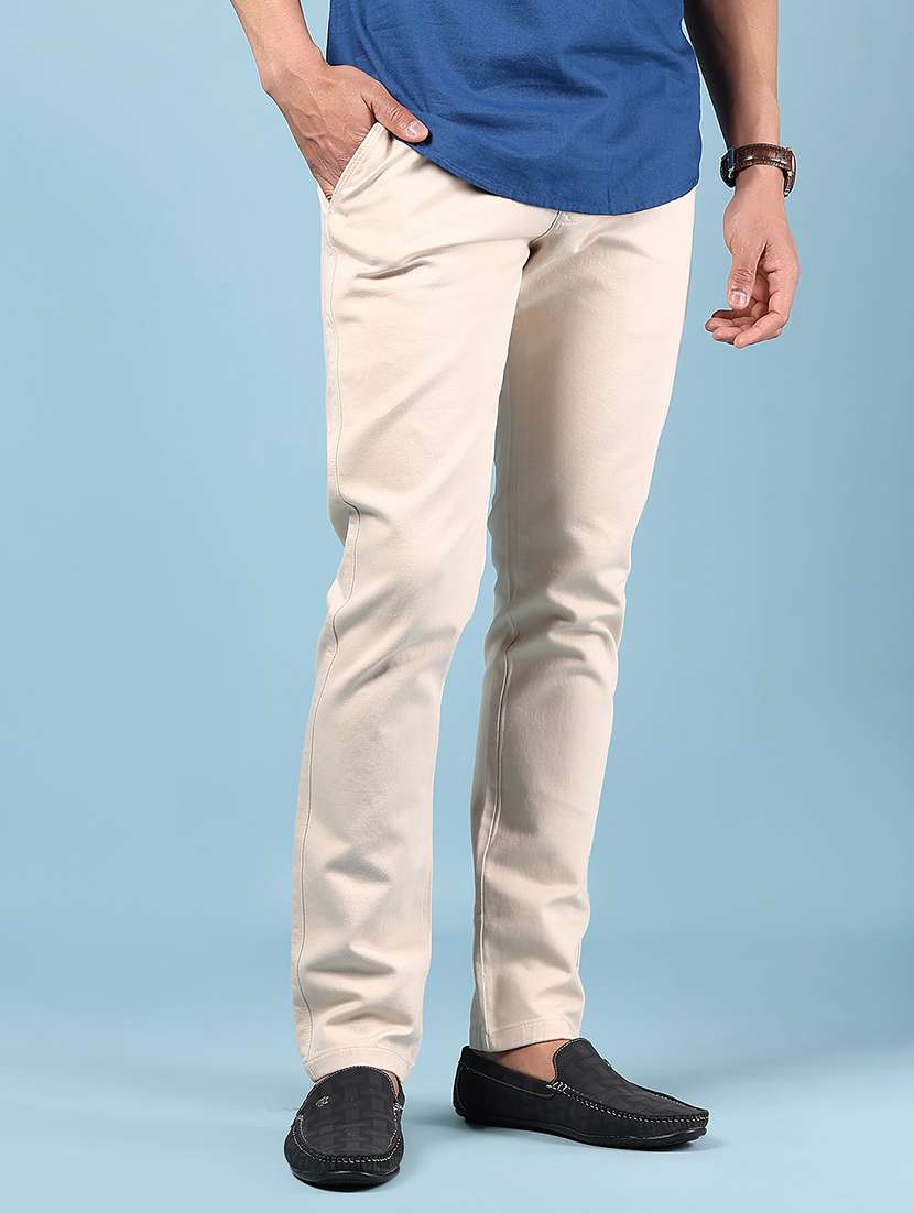 men solid md rise casual chinos  - 21873487 -  Standard Image - 2