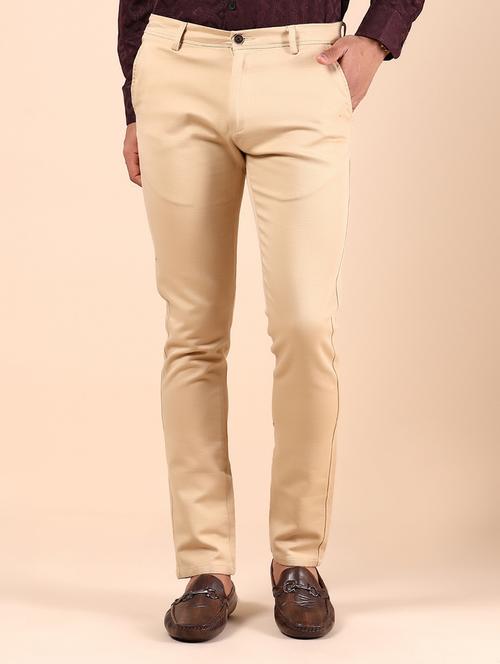 men solid md rise casual chinos - 21873515 - Standard Image - 0