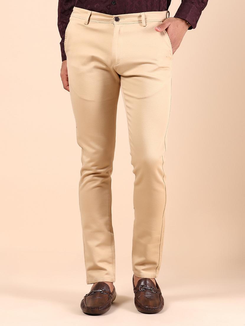 men solid md rise casual chinos - 21873515 - Zoom Image - 0