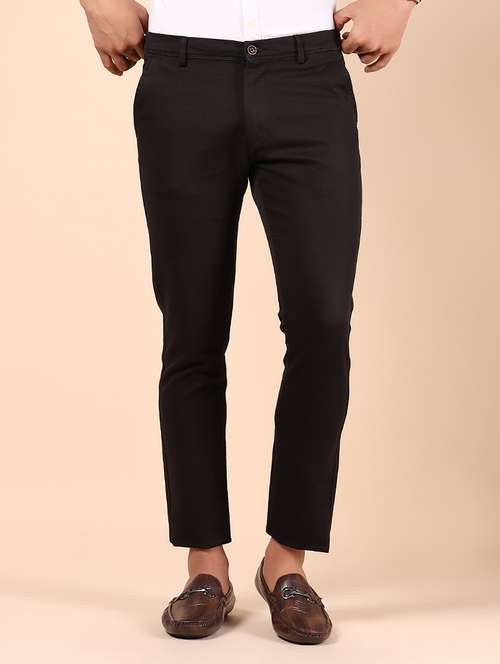 men solid md rise casual chinos  - 21873516 -  Standard Image - 0