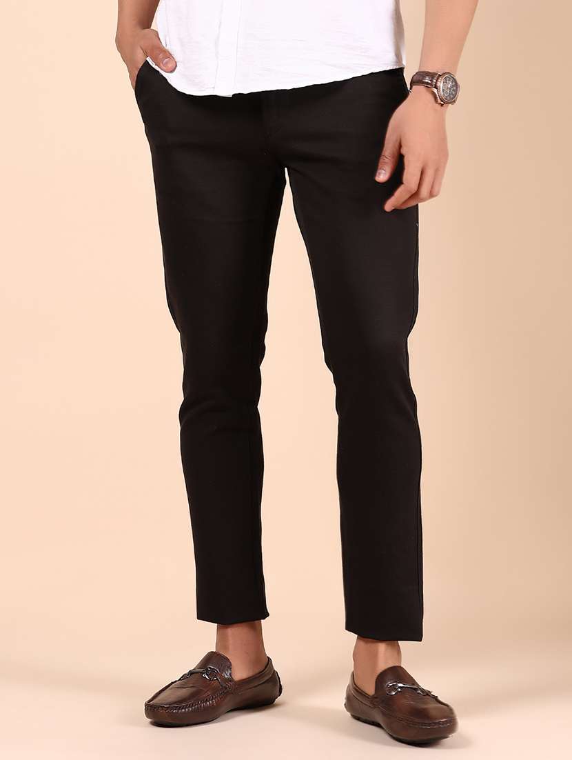 men solid md rise casual chinos - 21873516 - Standard Image - 2