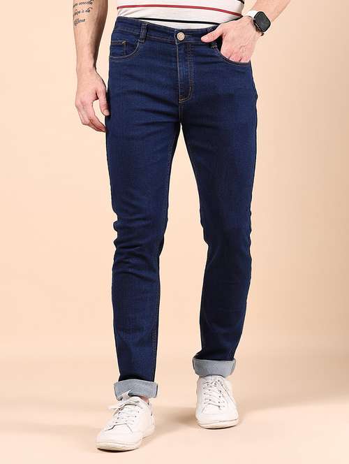 men solid mid rise skinny fit jean