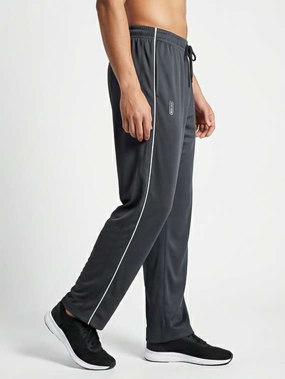 men solid mid rise full length track pant - 21873555 -  Standard Image - 2