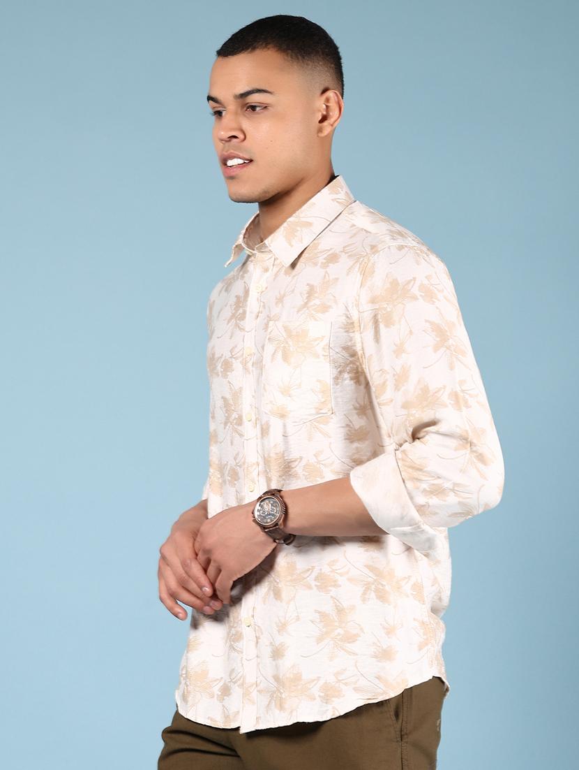 men printed collared long sleeve shirt - 21873587 - Standard Image - 2
