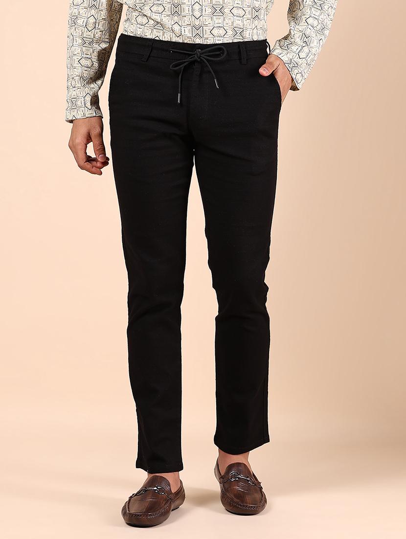 men solid md rise flat front casual chinos - 21873591 - Zoom Image - 0