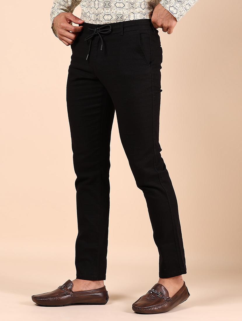men solid md rise flat front casual chinos - 21873591 - Standard Image - 2