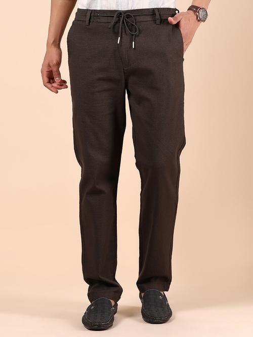 men solid mid rise straight fit chinos - 21873671 - Standard Image - 0