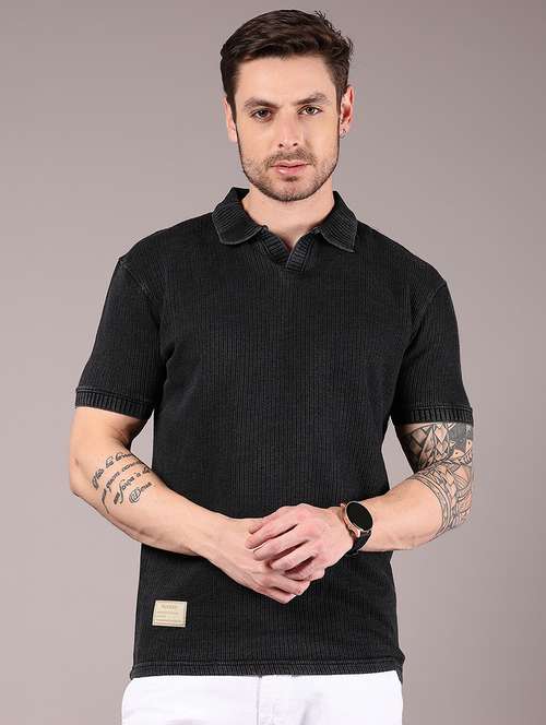 men self design short sleeve regular fit polo t-shirt