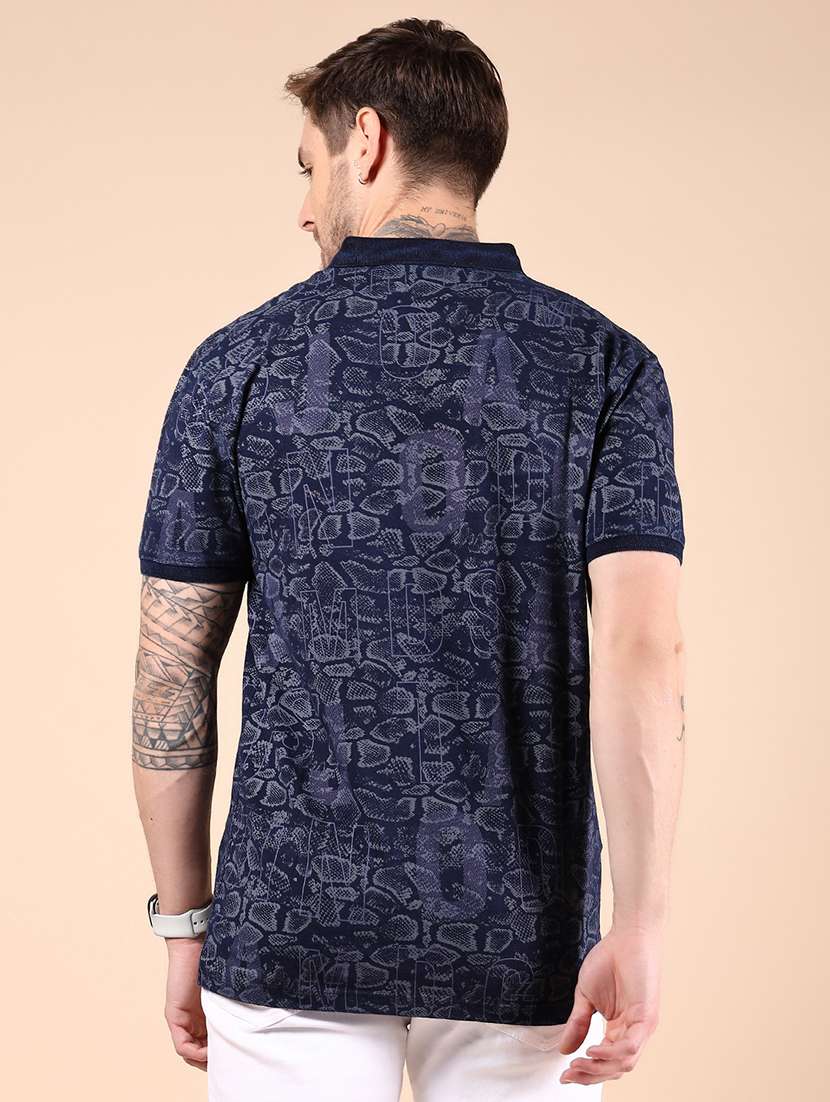men printed short sleeve regular fit polo t-shirt - 21873701 -  Standard Image - 2