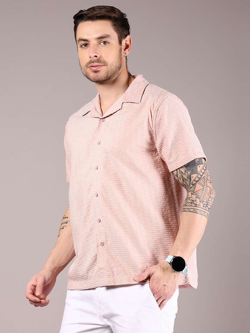 men self design cuban collar loose fit casual shirt - 21873737 -  Standard Image - 2