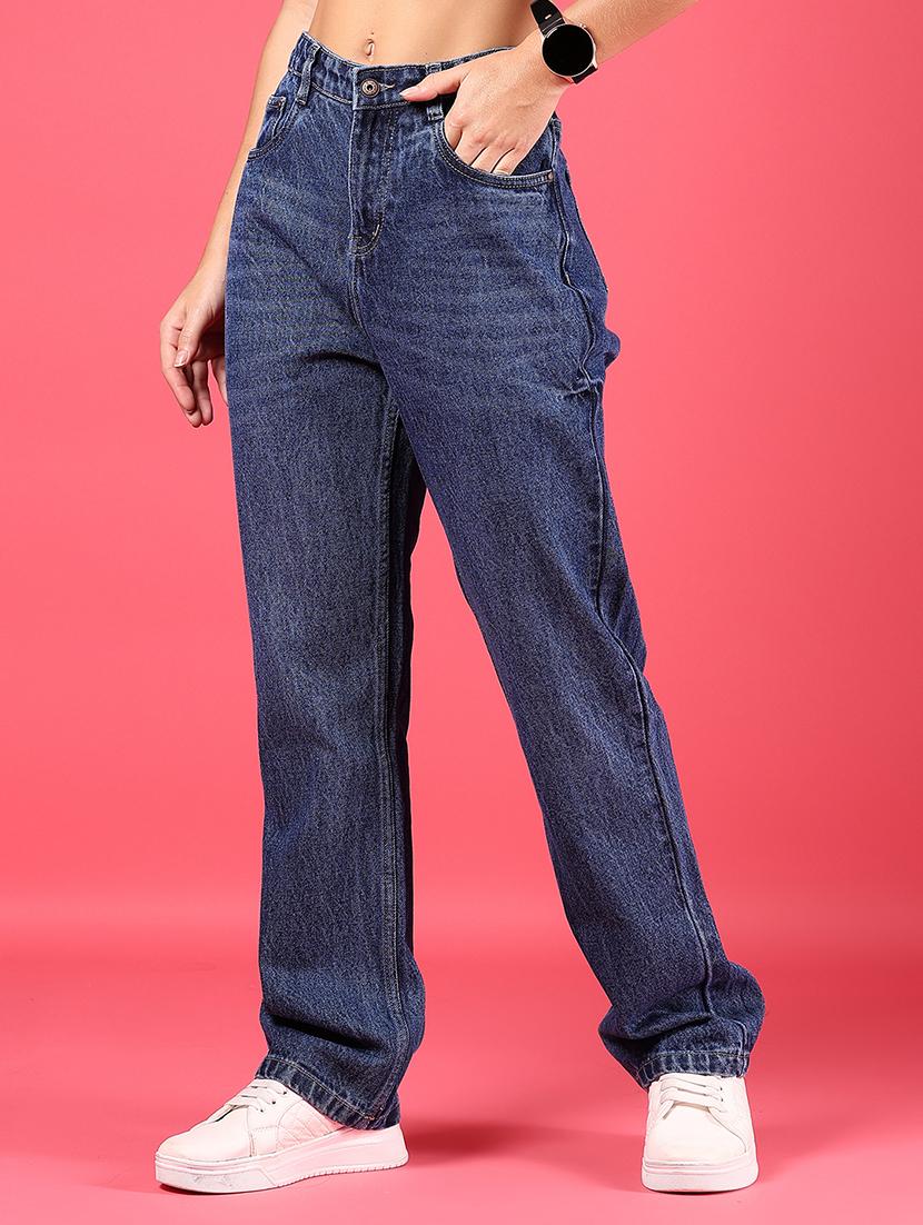 women solid high rise straight jean - 21873769 - Standard Image - 2
