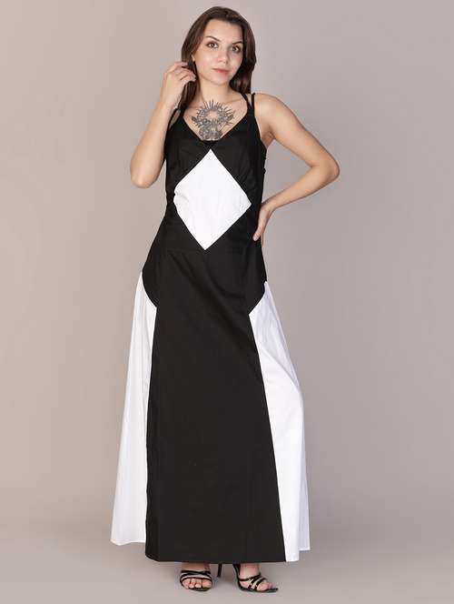 women color block halter neck a-line dress - 21873827 - Standard Image - 0