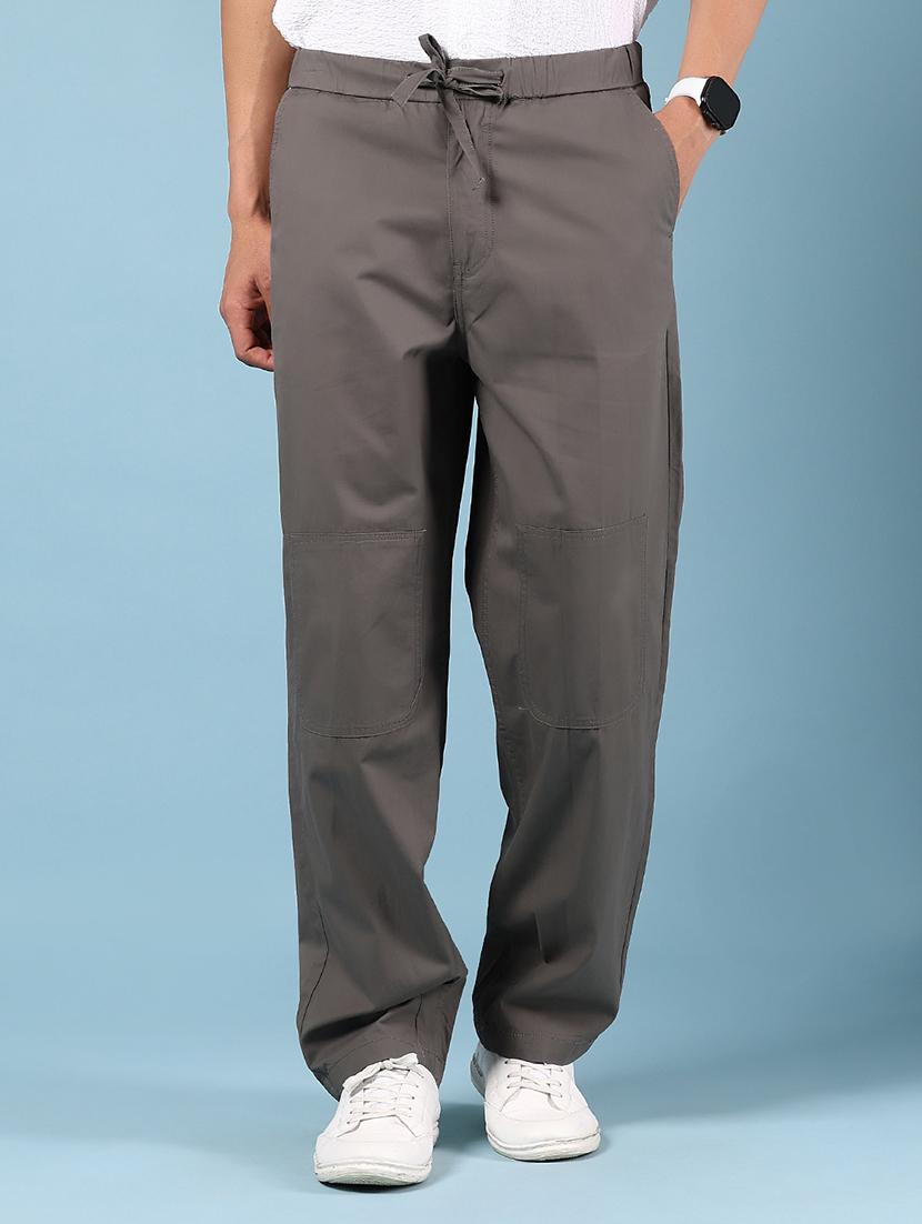 men grey solid mid rise chinos casual trouser - 21873829 - Zoom Image - 0