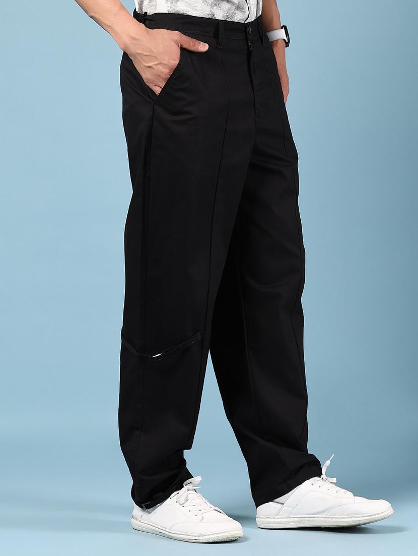 men solid mid rise pleated chinos - 21873831 - Standard Image - 2