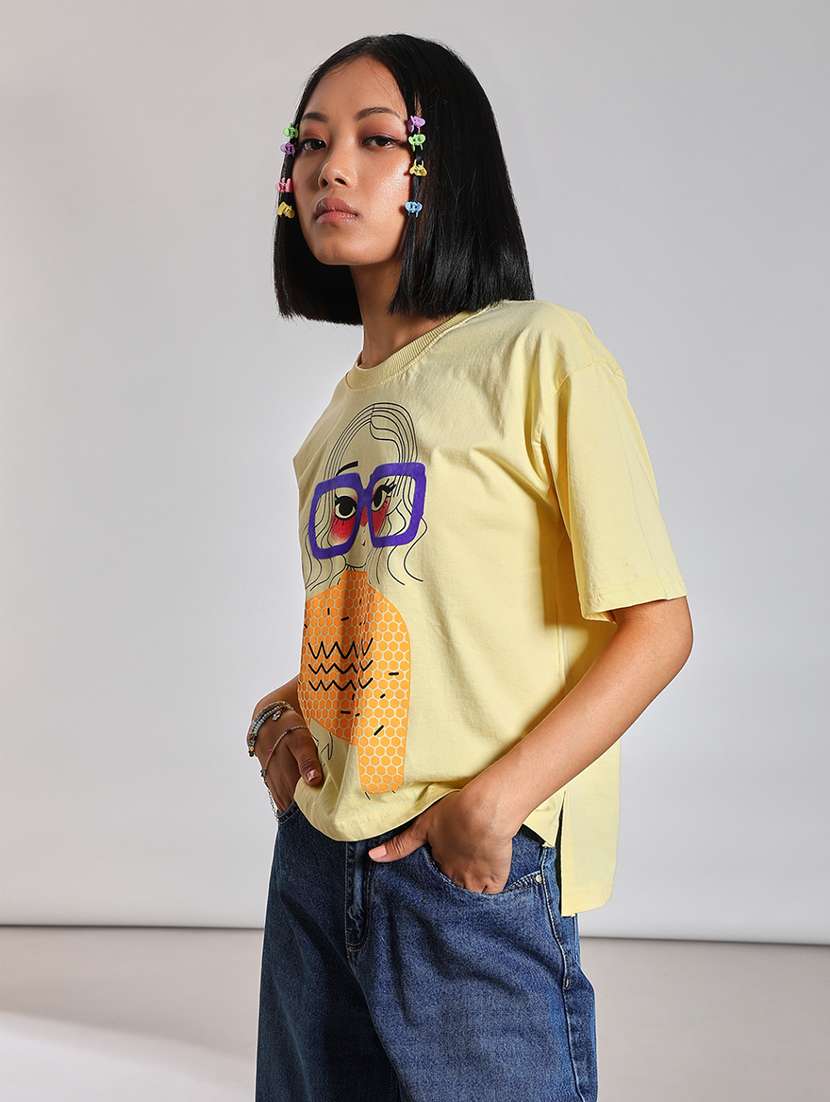 women printed short sleeve oversized t-shirt - 21873858 -  Standard Image - 2