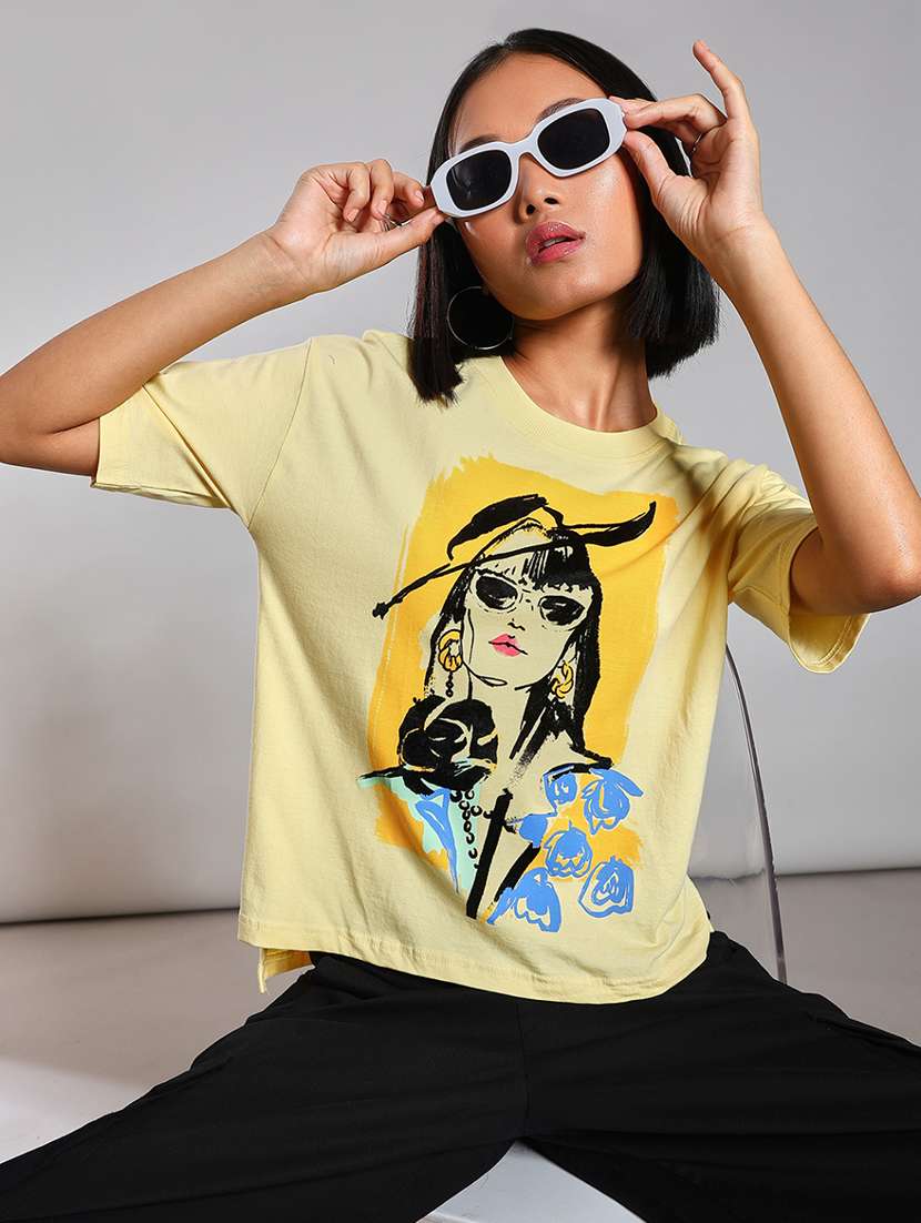 women printed short sleeve oversized t-shirt