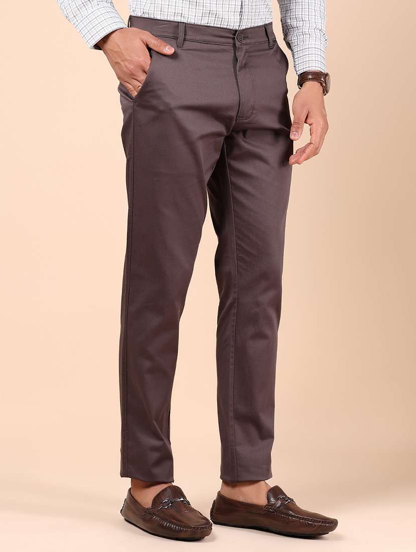 men solid md rise casual chinos  - 21873875 -  Standard Image - 2