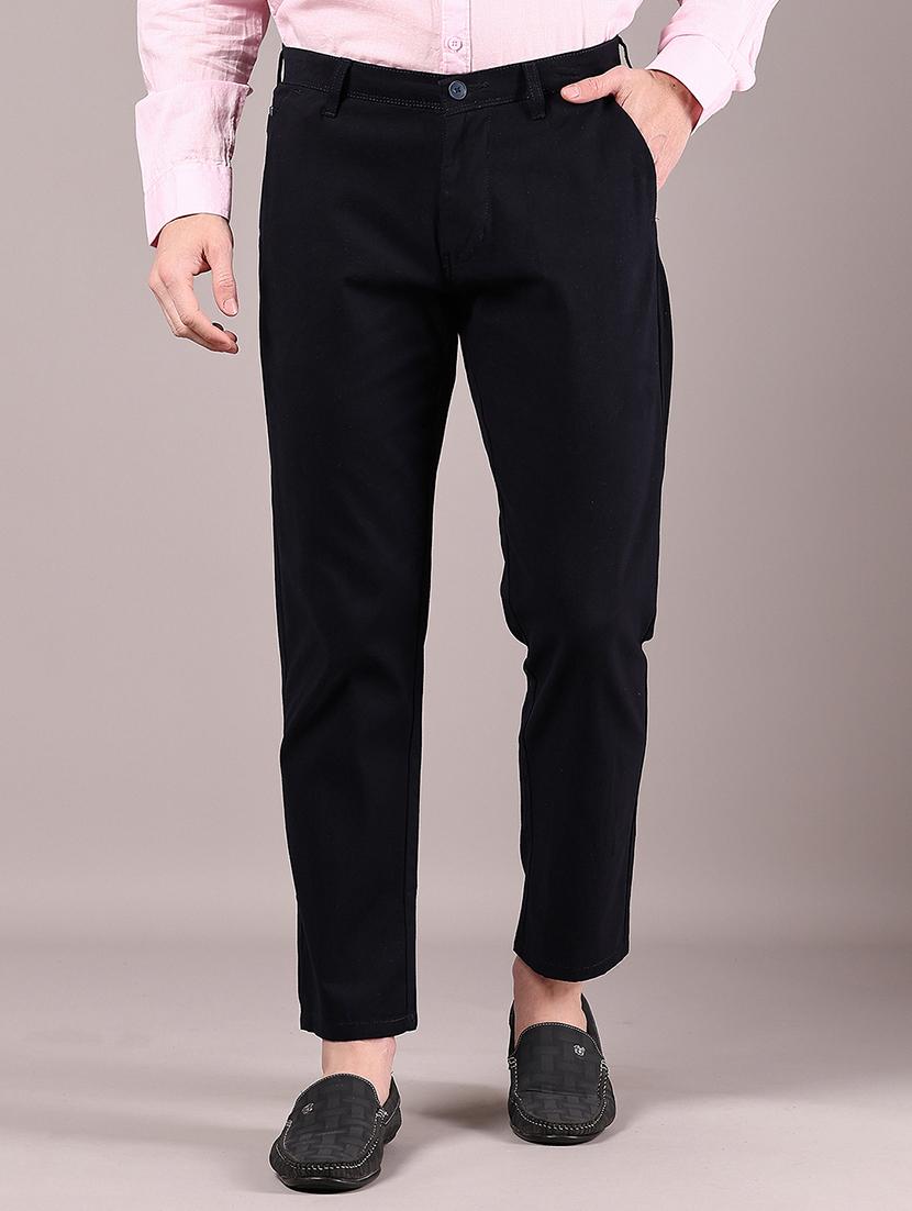 men solid md rise casual chinos - 21873879 - Zoom Image - 0