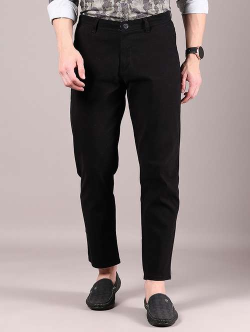 men solid md rise casual chinos  - 21873880 -  Standard Image - 0