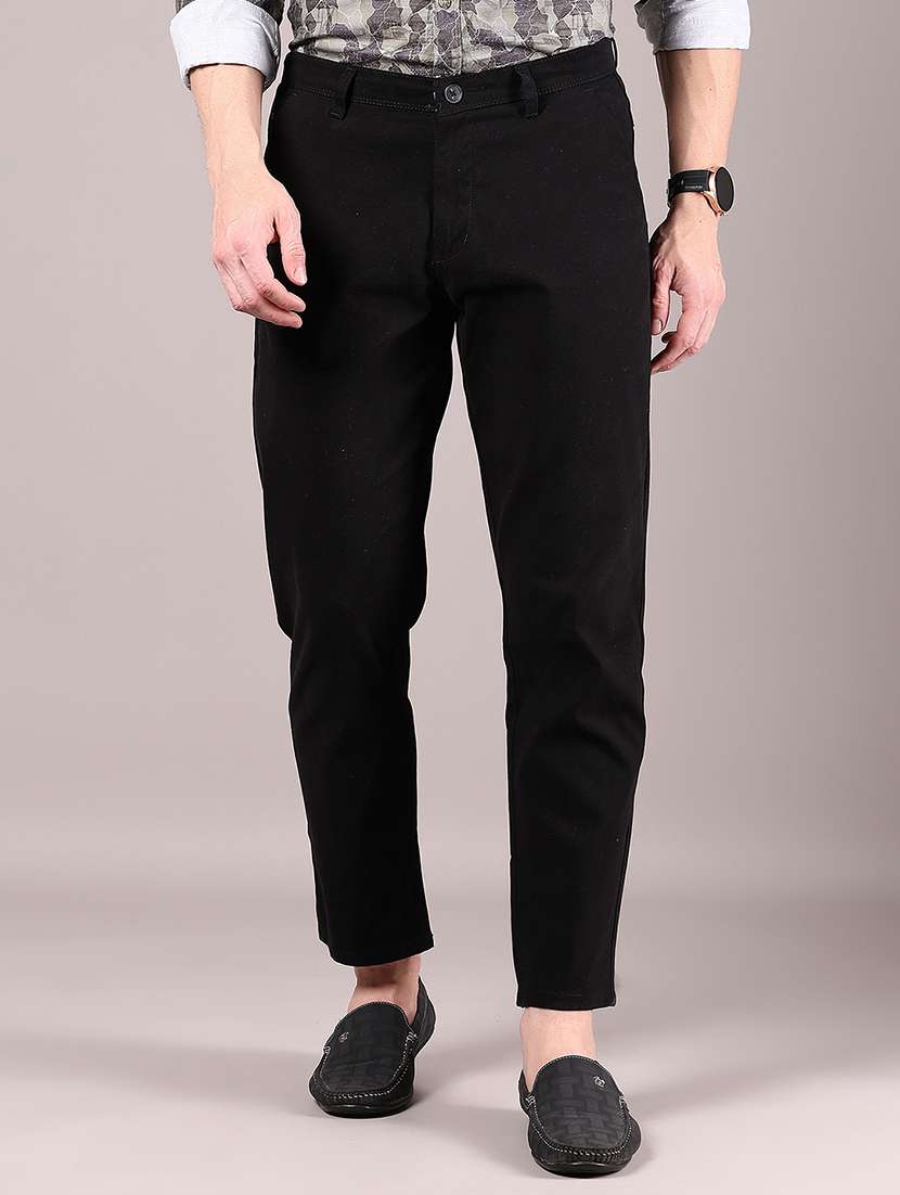 men solid md rise casual chinos  - 21873880 -  Zoom Image - 0
