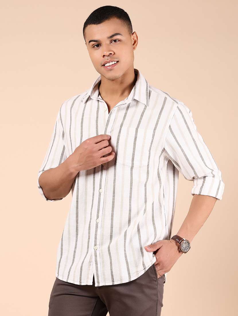 men striped long sleeve regular fit casual shirt - 21873907 -  Standard Image - 2