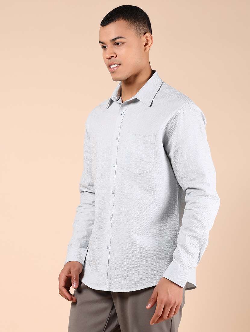 men solid long sleeve regular fit casual shirt - 21873908 - Standard Image - 2