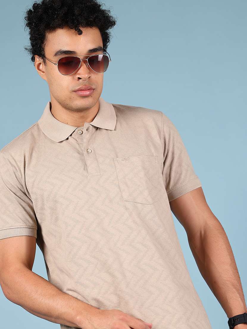 men printed short sleeve regular fit polo t-shirt