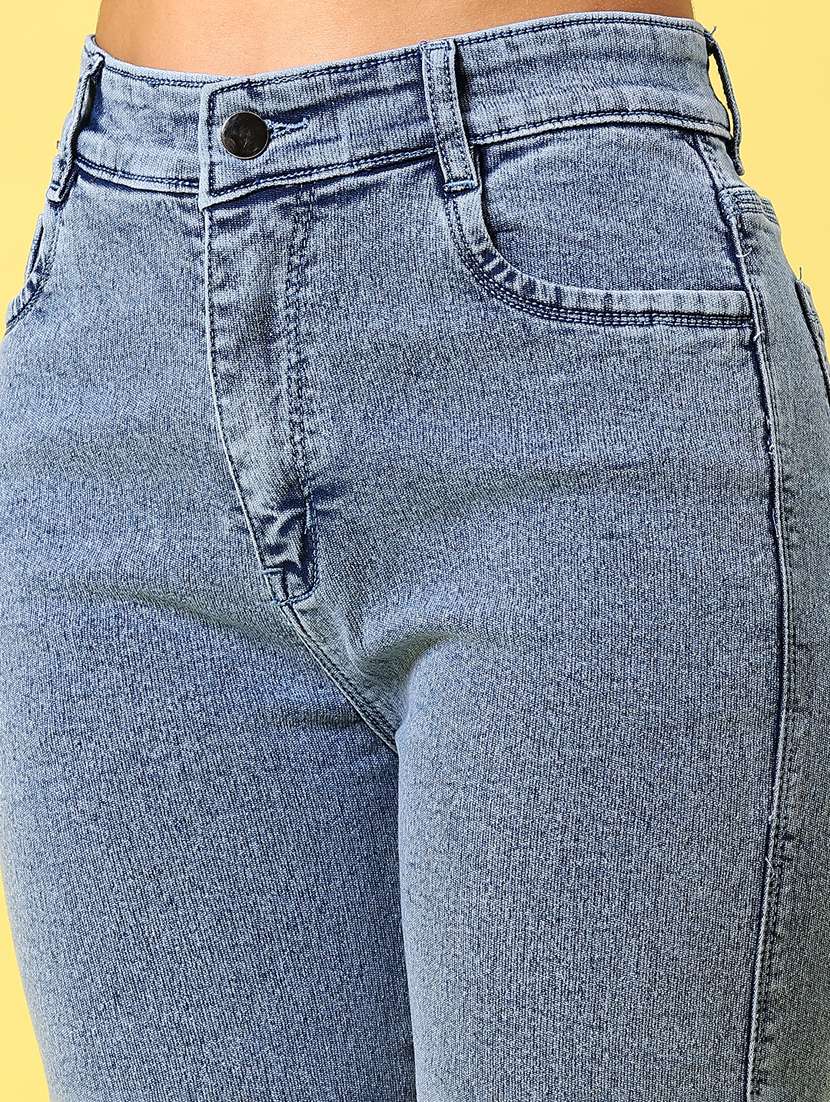 women solid high rise baggy jean - 21873938 -  Standard Image - 2