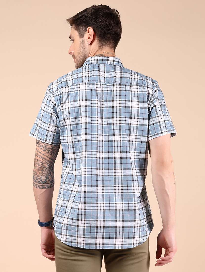 men checkered short sleeve regular fit casual shirt - 21873962 -  Standard Image - 2