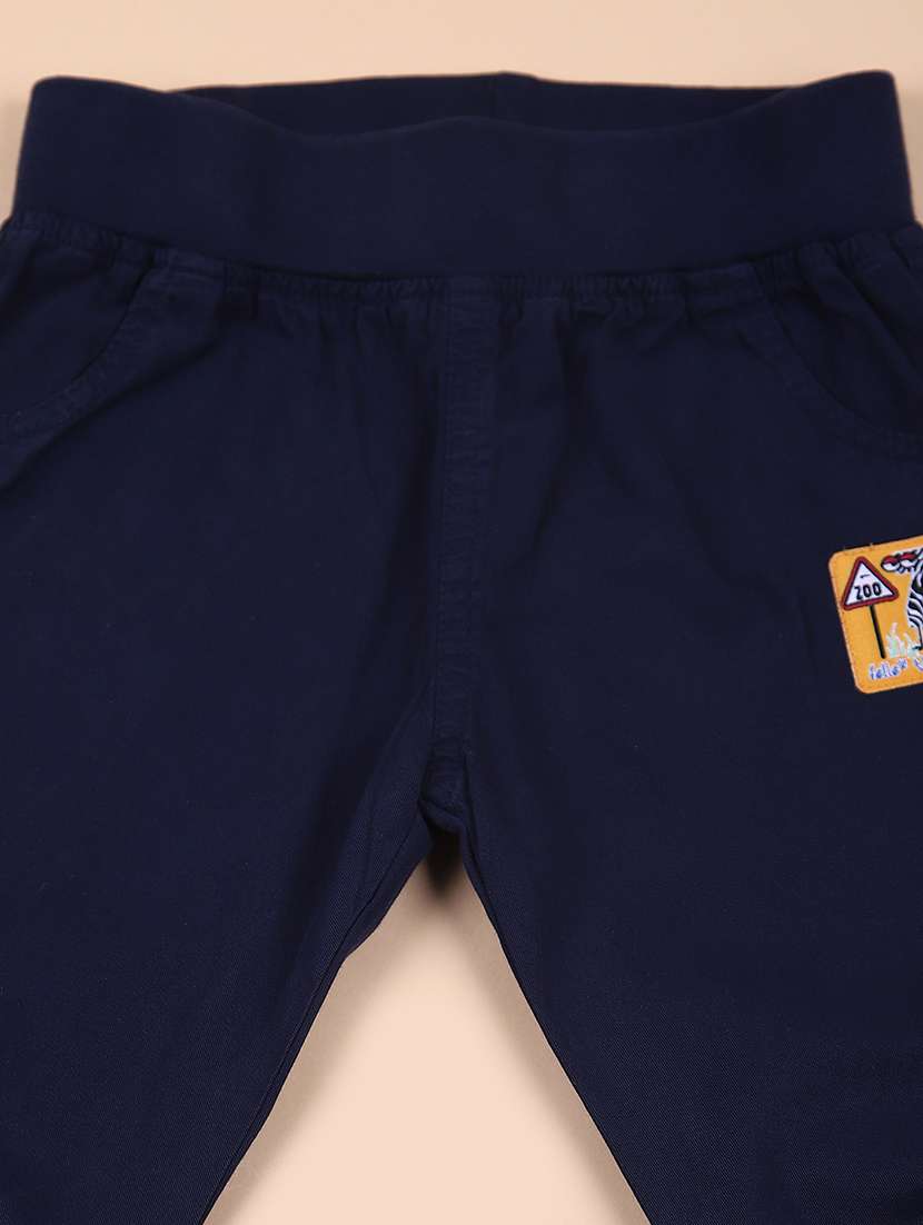 kids navy blue solid mid rise jogger - 21873987 -  Standard Image - 2
