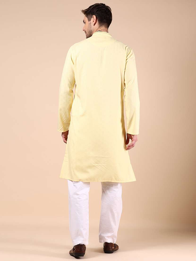 men solid long sleeve kurta and pyjama set - 21874076 -  Standard Image - 2