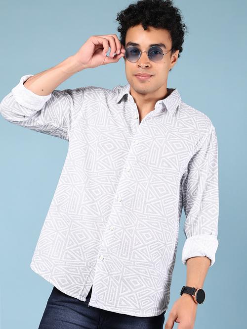 men printed long sleeve regular fit casual shirt - 21874083 -  Standard Image - 0