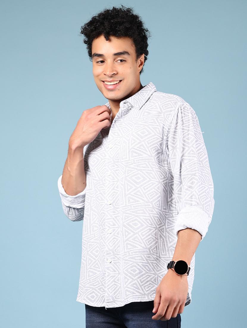 men printed long sleeve regular fit casual shirt - 21874083 - Standard Image - 2