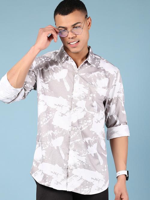 men printed long sleeve regular fit casual shirt - 21874084 -  Standard Image - 0