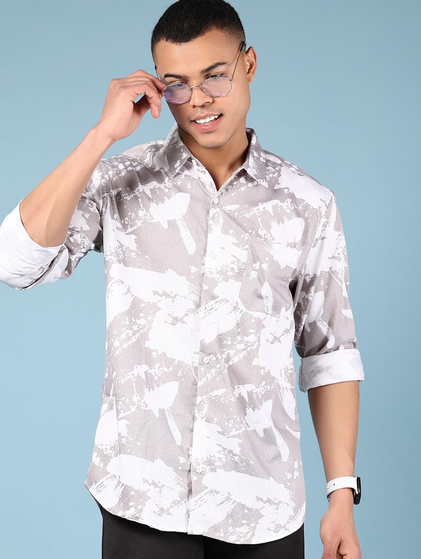 men printed long sleeve regular fit casual shirt - 21874084 -  Zoom Image - 0